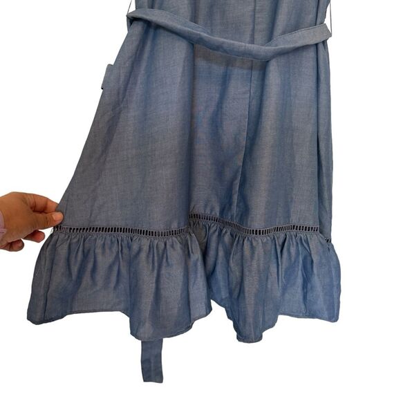 NWT Ann Taylor Chambray Dress Squared Halter neck Tied Waisted, Size 2 - Picture 7 of 9